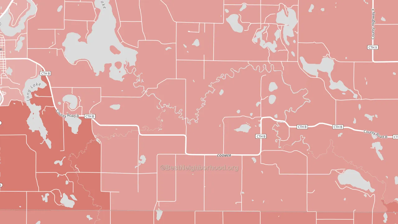 Coomer, WI block-group political-lean map