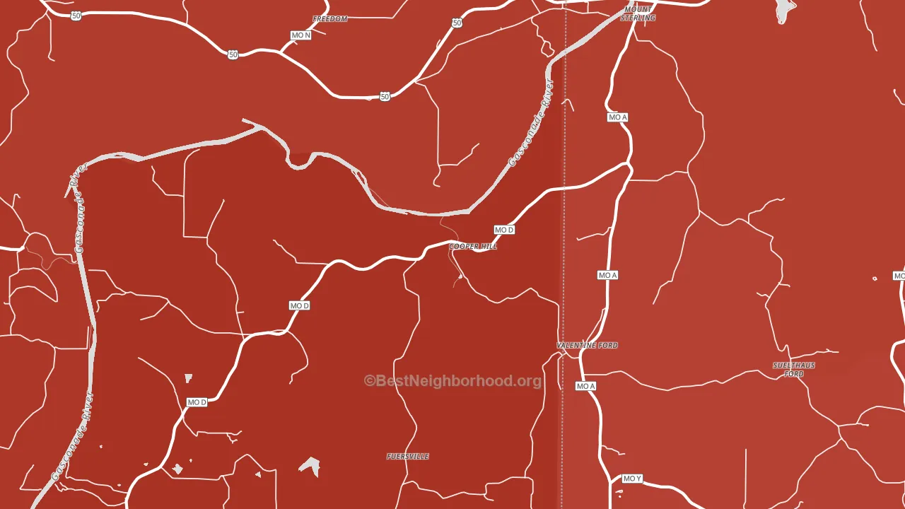 Cooper Hill, MO block-group political-lean map