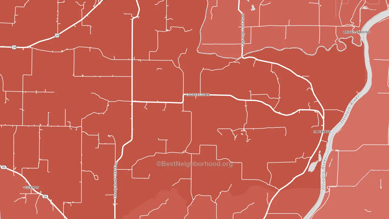 Cooperstown, IL block-group political-lean map