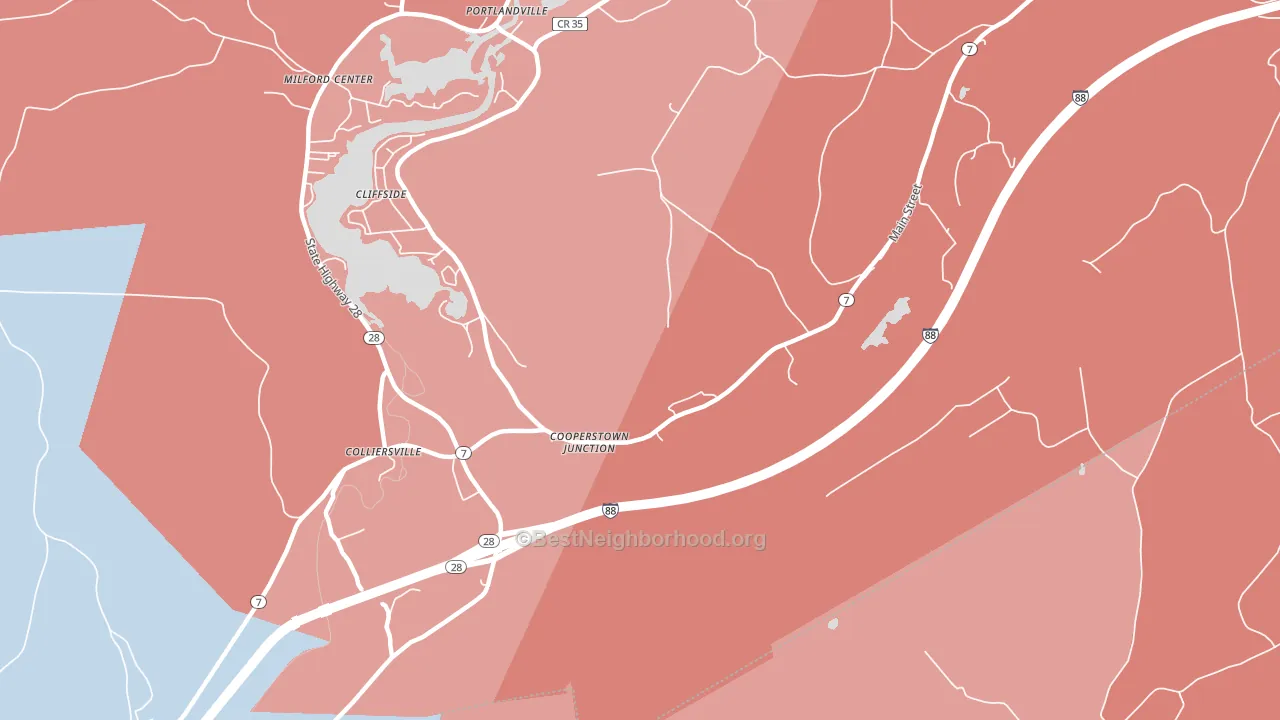 Cooperstown Junction, NY block-group political-lean map