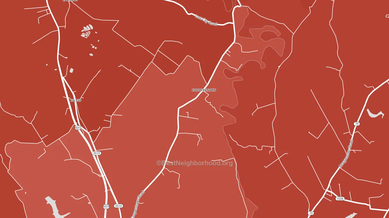 Cooperstown, KY block-group political-lean map