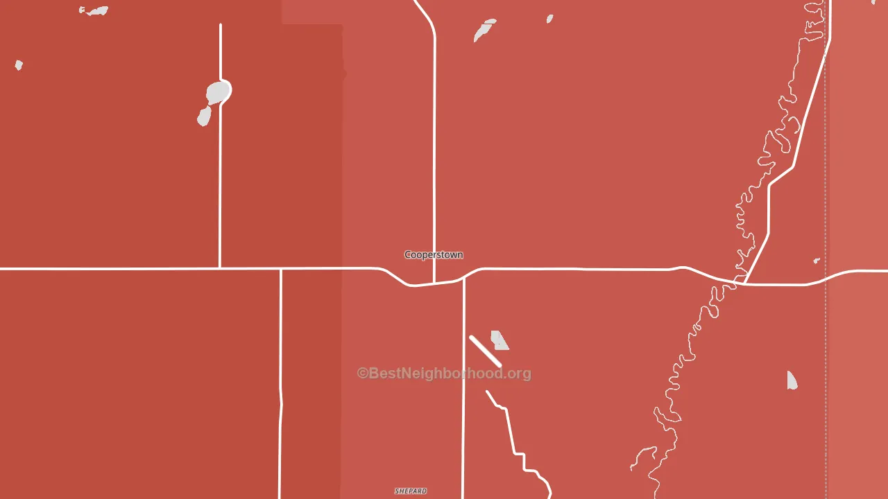 Cooperstown, ND block-group political-lean map