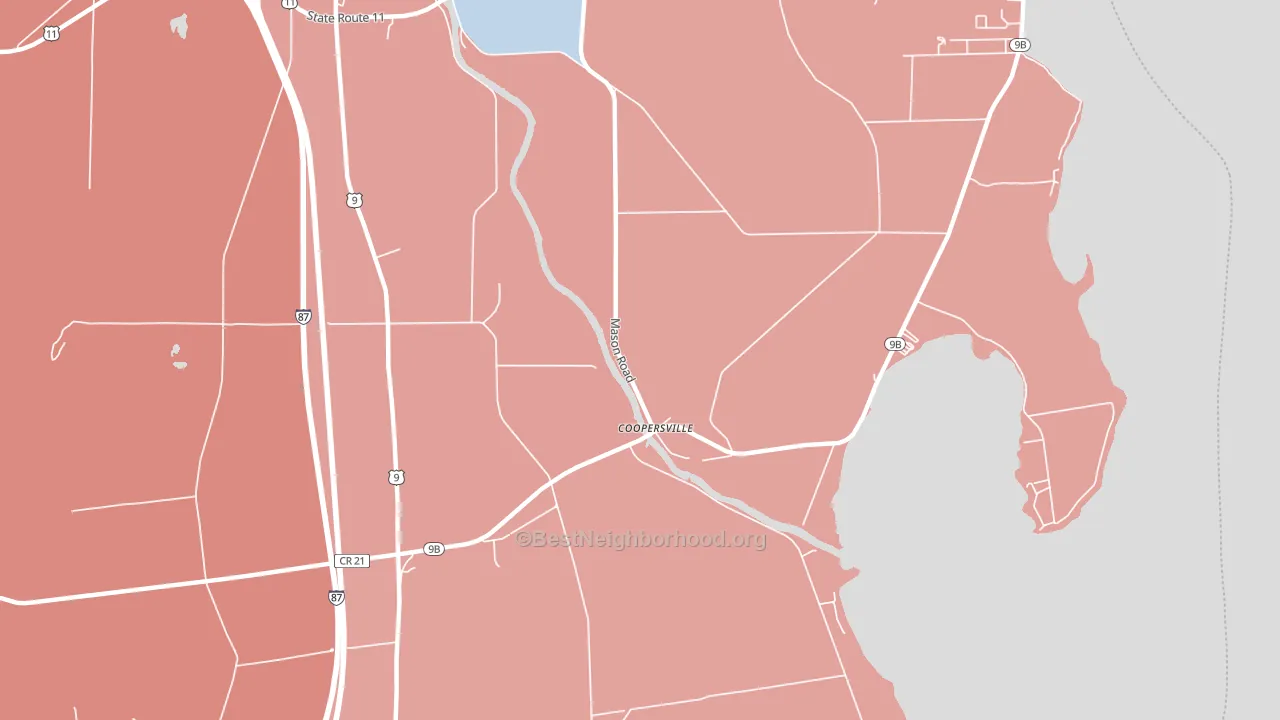 Coopersville, NY block-group political-lean map