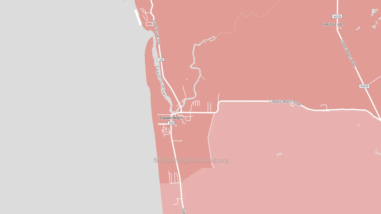 Copalis Beach, WA block-group political-lean map