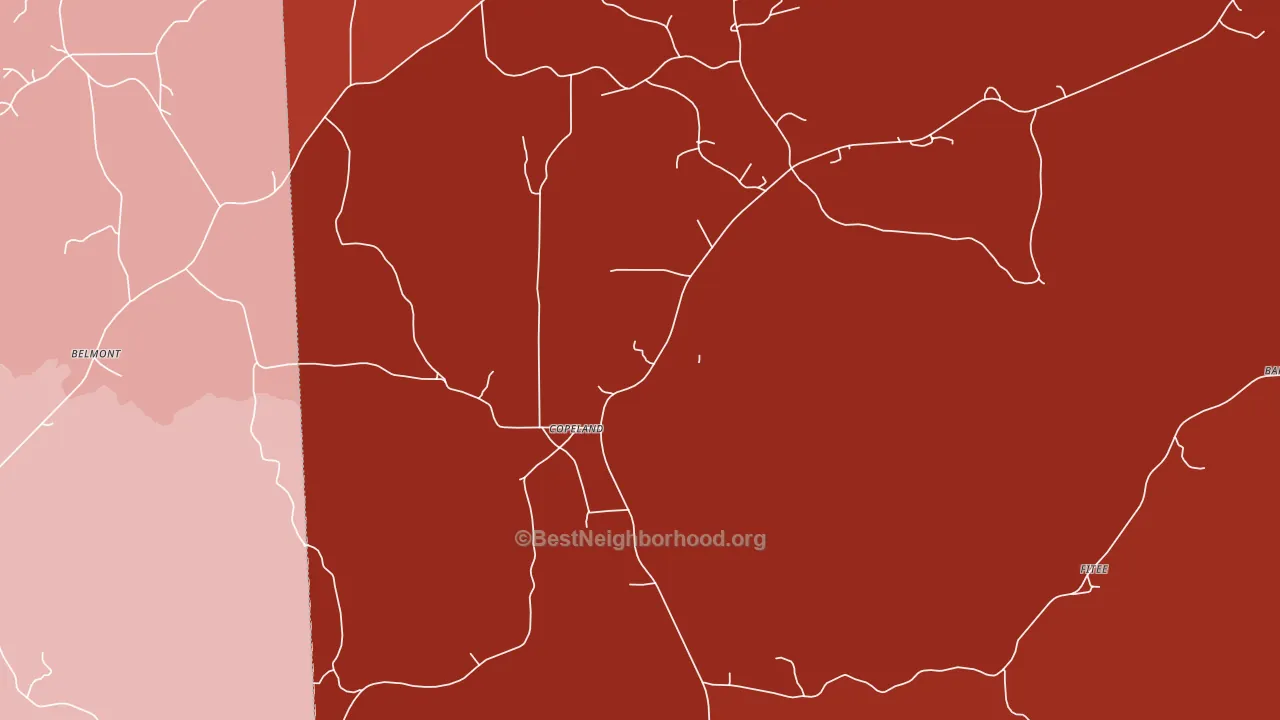 Copeland, AL block-group political-lean map