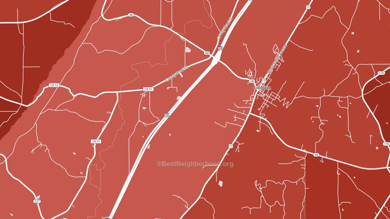 Copeland Bridge, AL block-group political-lean map