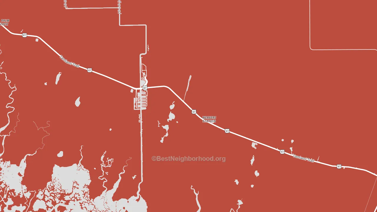 Copeland, FL block-group political-lean map