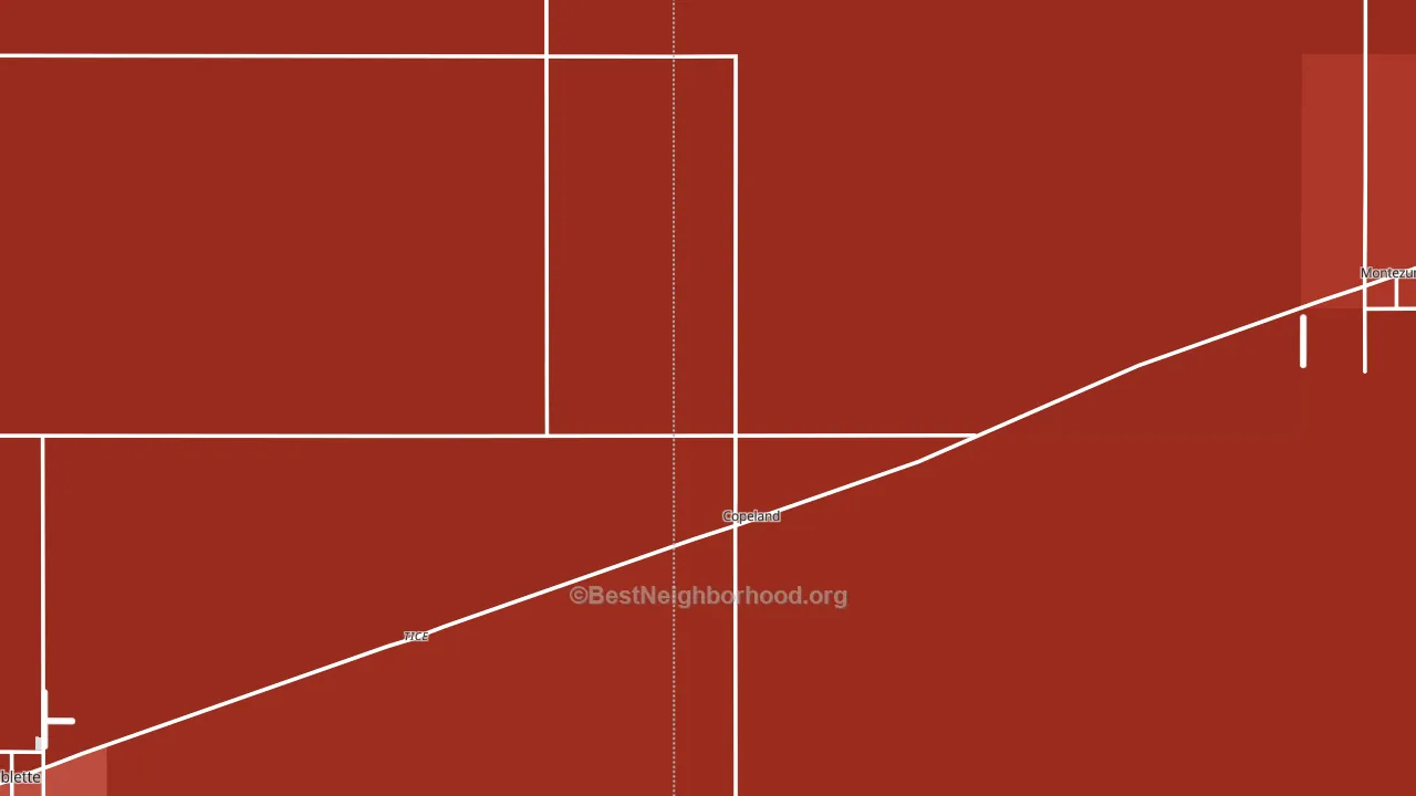 Copeland, KS block-group political-lean map