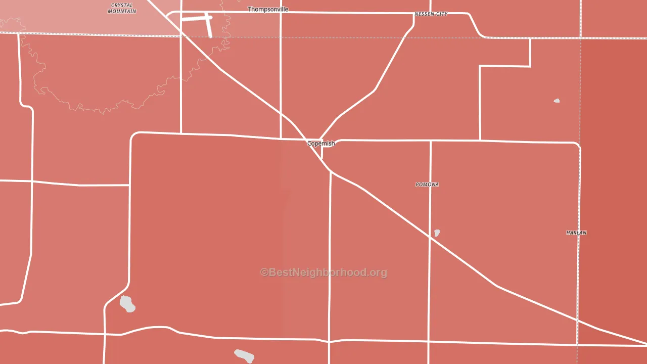 Copemish, MI block-group political-lean map