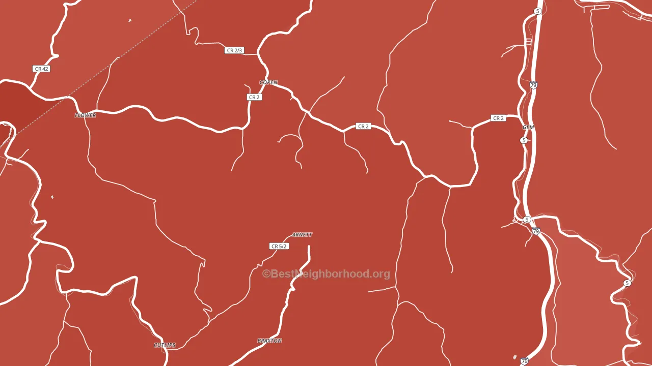Copen, WV block-group political-lean map