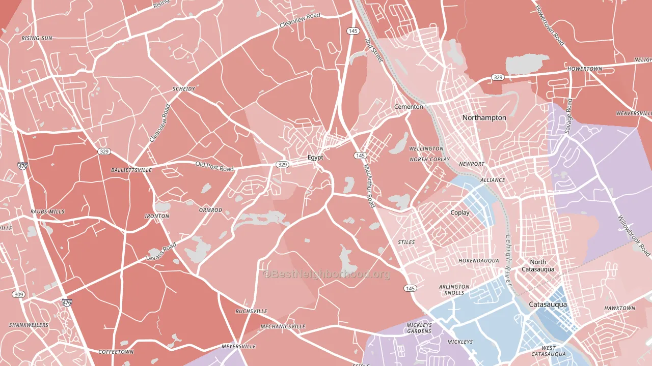 Coplay, PA block-group political-lean map
