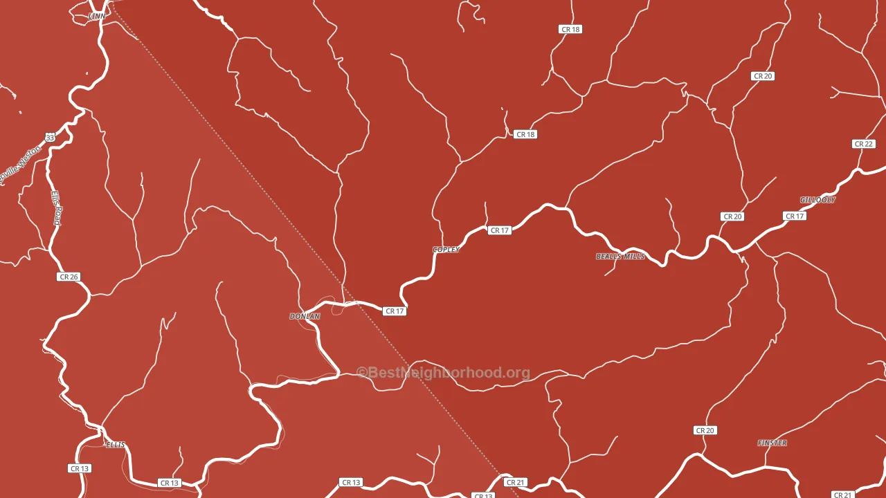 Copley, WV block-group political-lean map