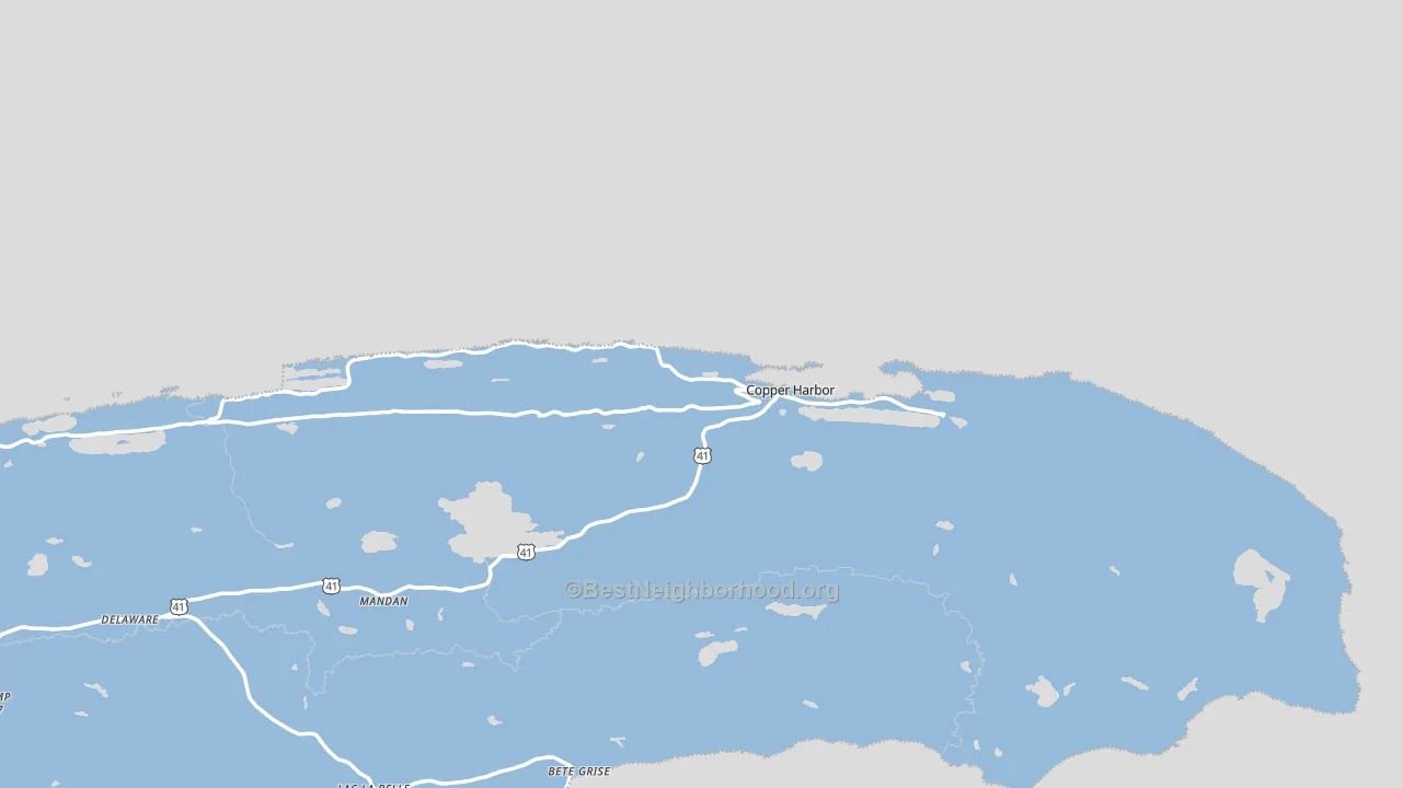 Copper Harbor, MI block-group political-lean map