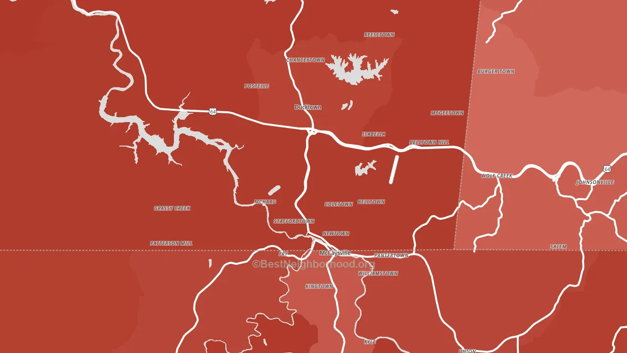 Copperhill, TN block-group political-lean map