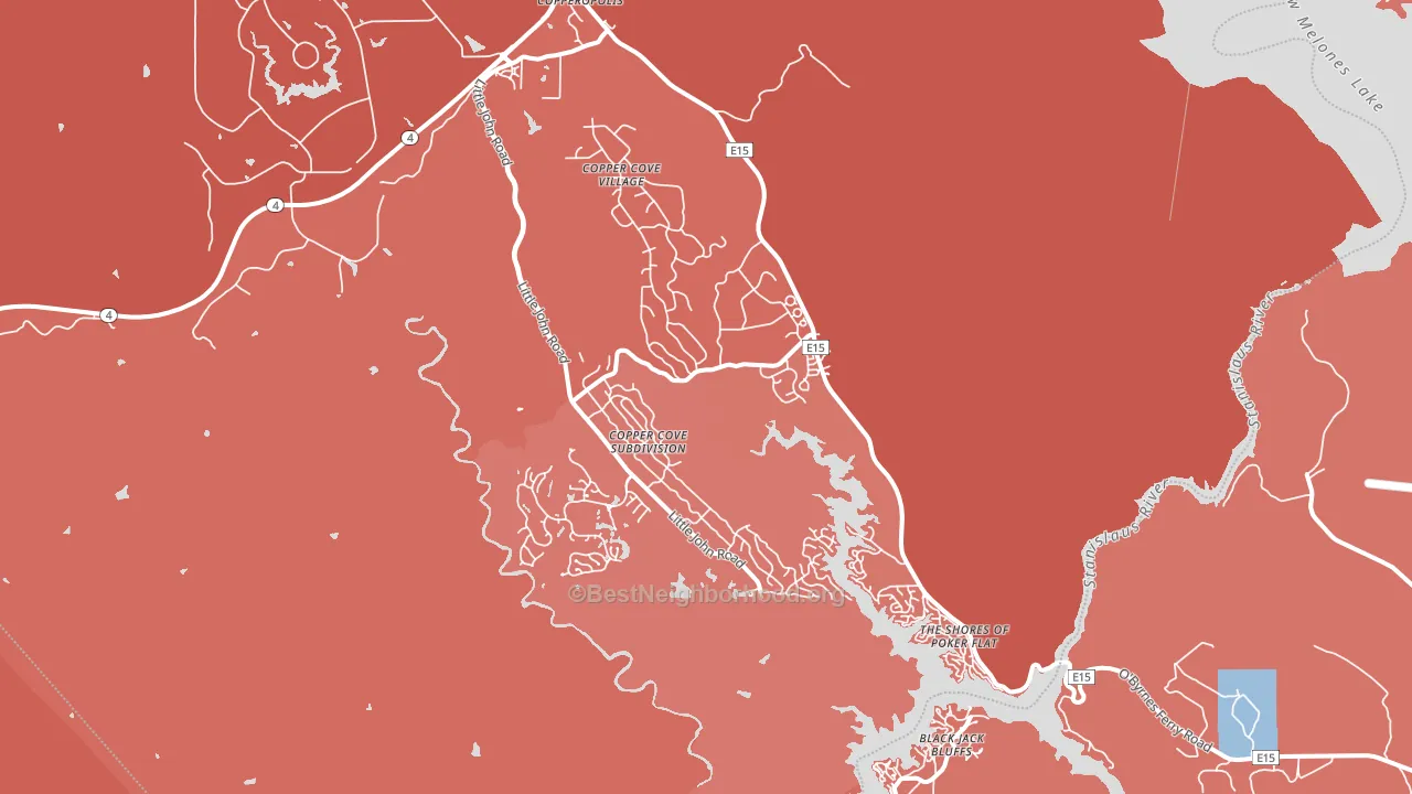 Copperopolis, CA block-group political-lean map