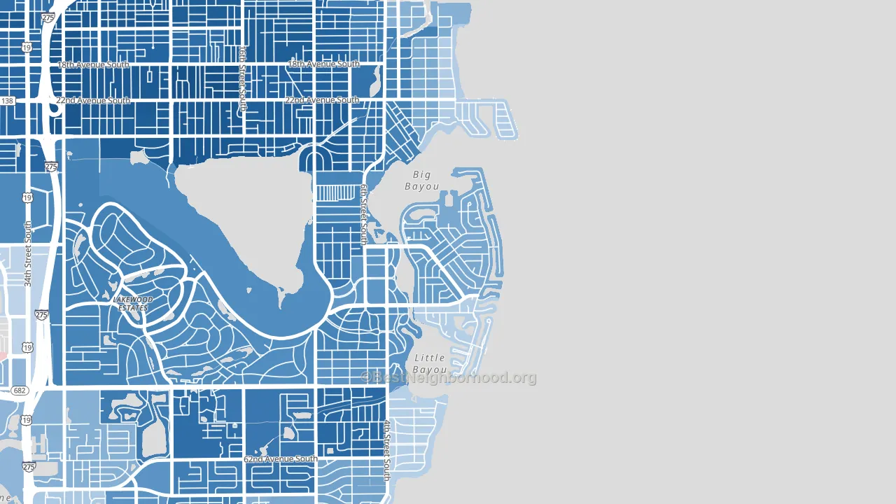 Coquina Key, St. Petersburg, FL block-group political-lean map