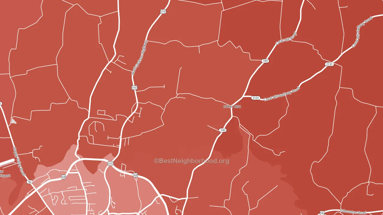 Coral Hill, KY block-group political-lean map