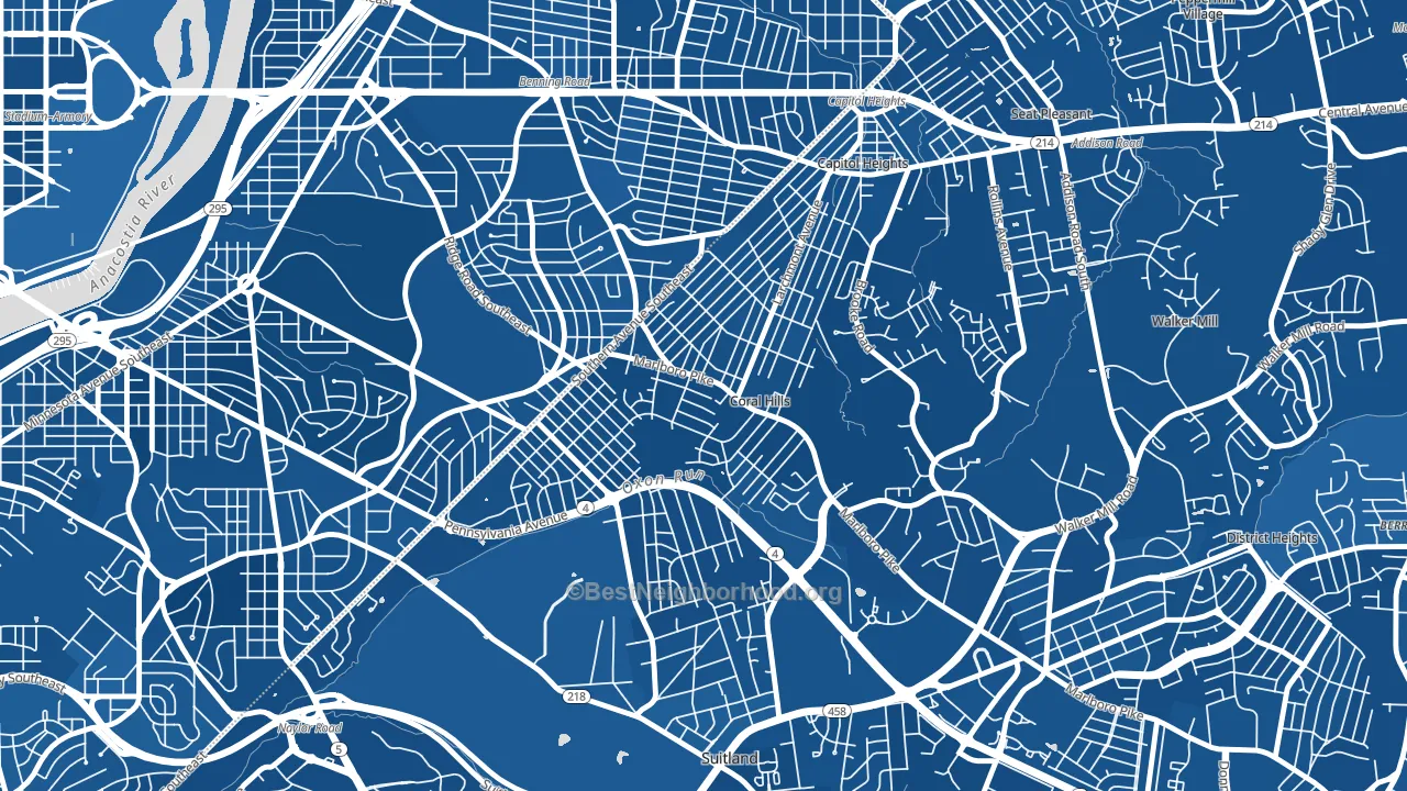 Coral Hills, MD block-group political-lean map