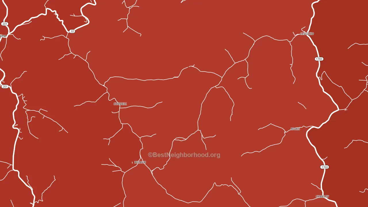 Cordell, KY block-group political-lean map