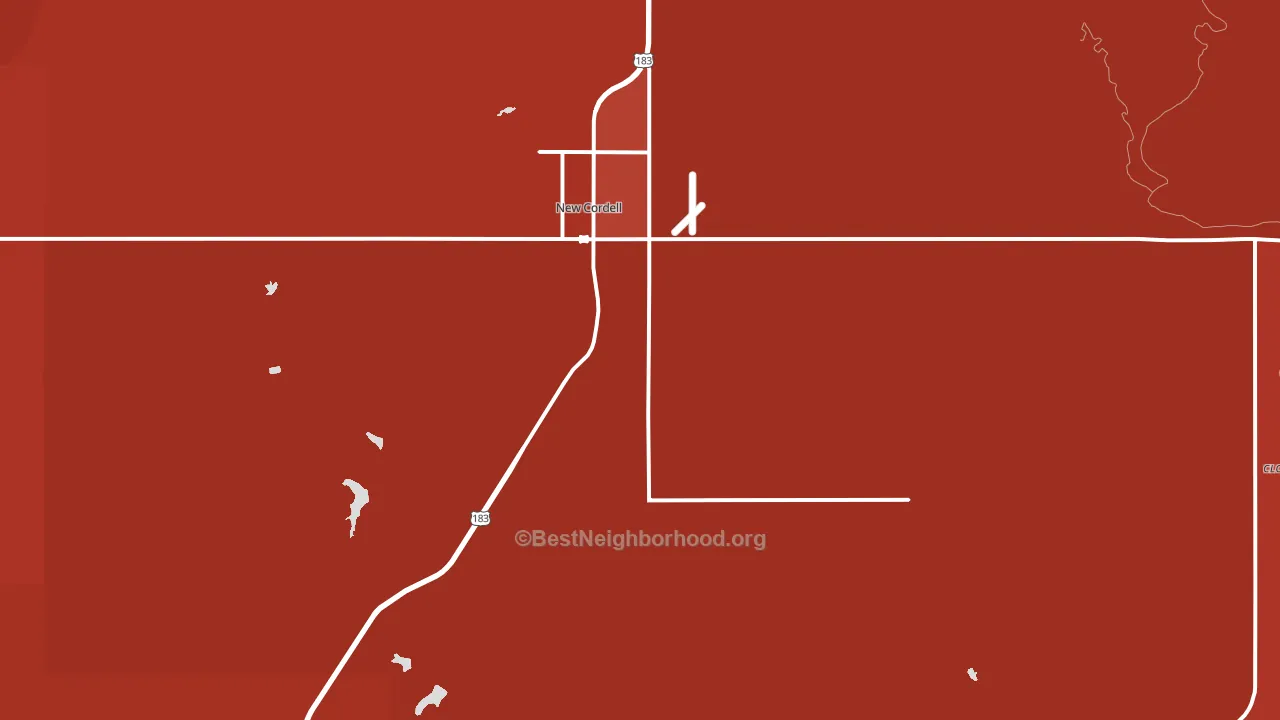 Cordell, OK block-group political-lean map