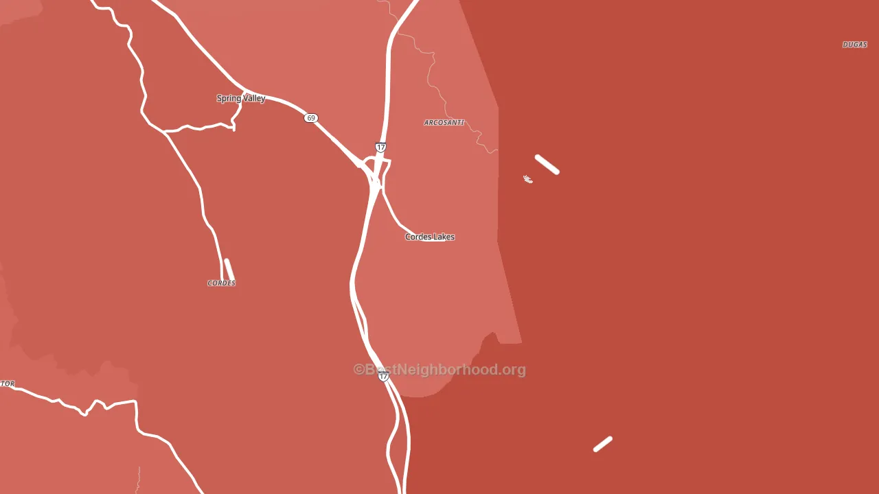Cordes Lakes, AZ block-group political-lean map