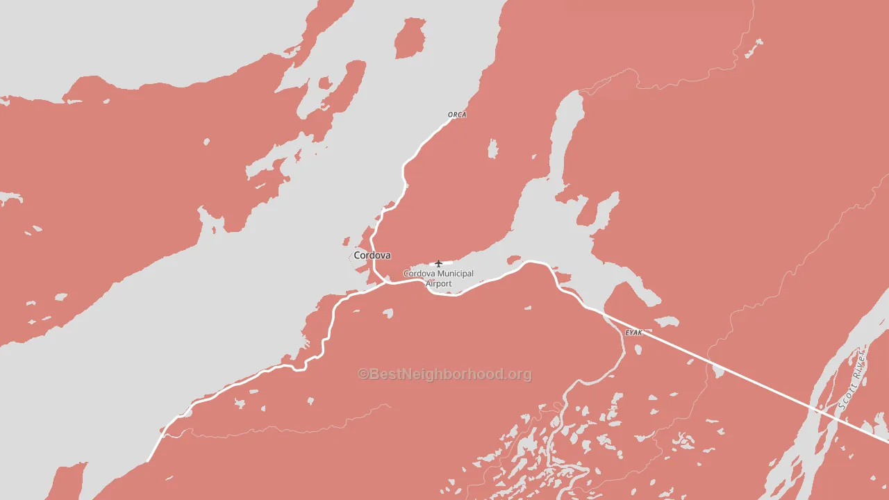 Cordova, AK block-group political-lean map