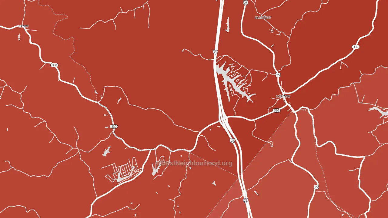 Cordova, KY block-group political-lean map
