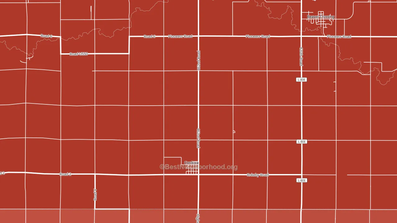 Cordova, NE block-group political-lean map