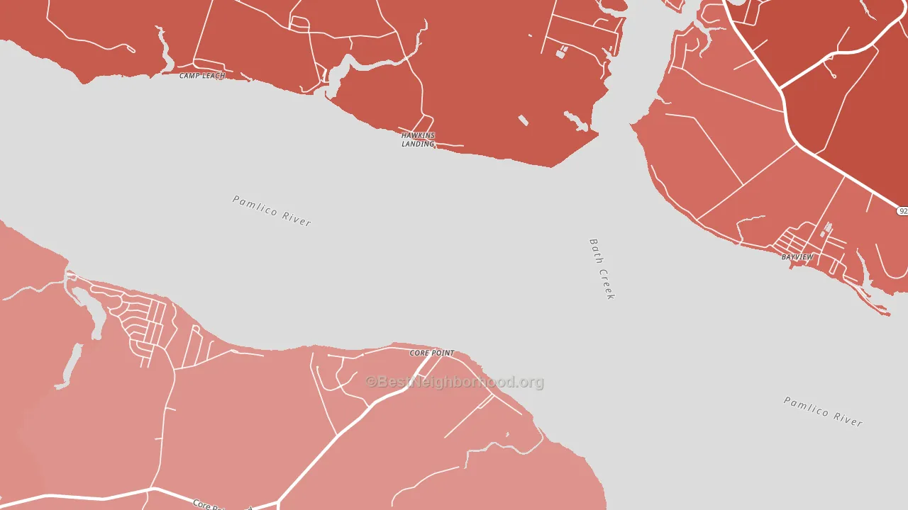 Core Point, NC block-group political-lean map