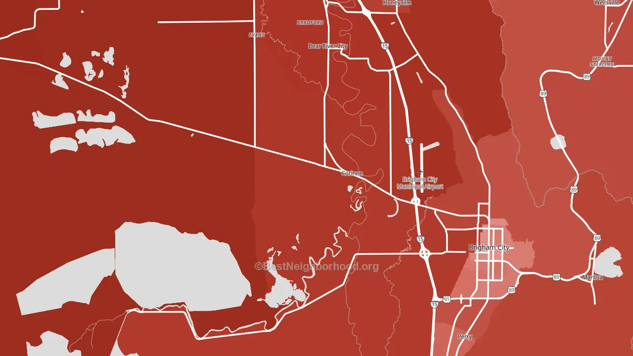 Corinne, UT block-group political-lean map