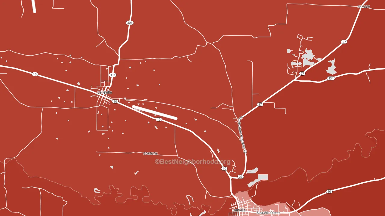Corinth, AR block-group political-lean map