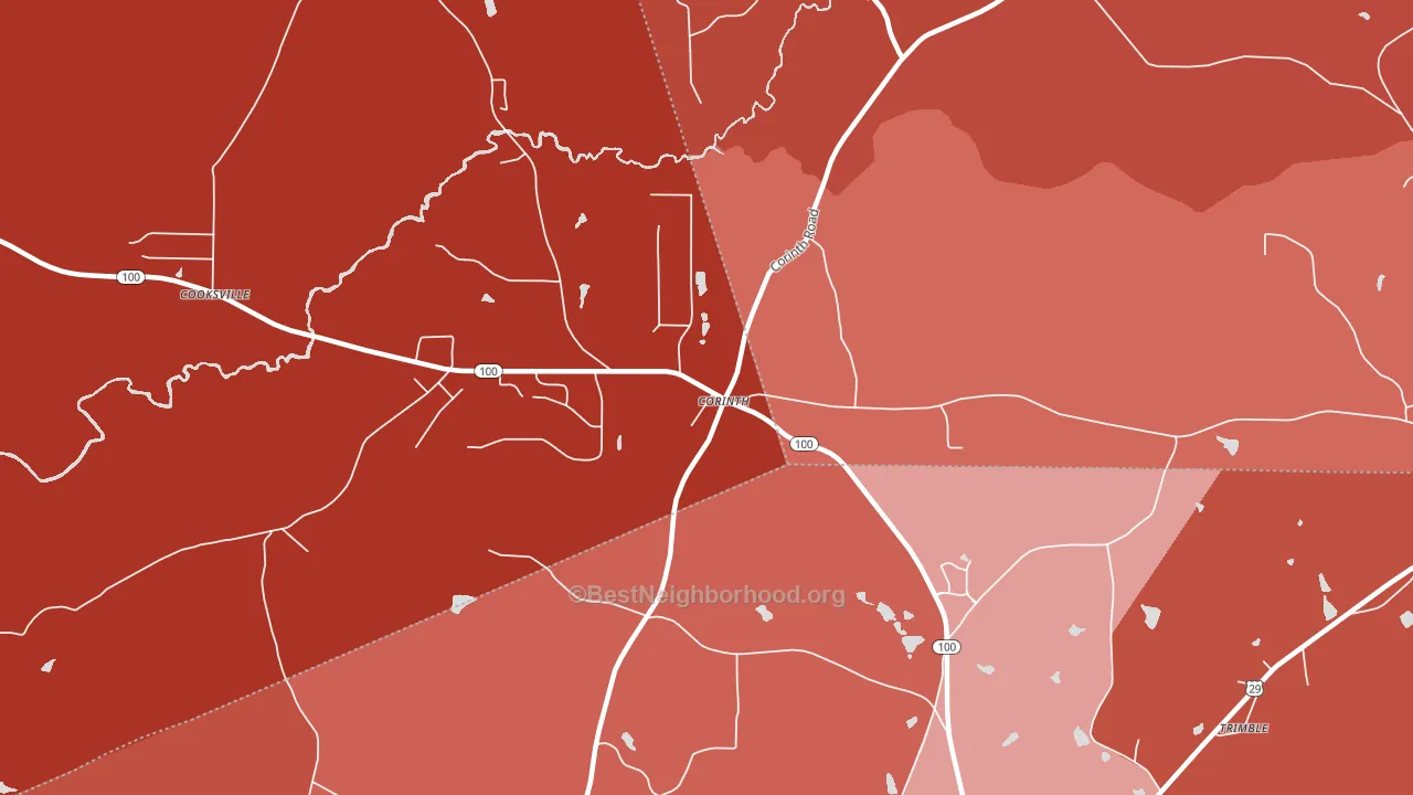 Corinth, GA block-group political-lean map
