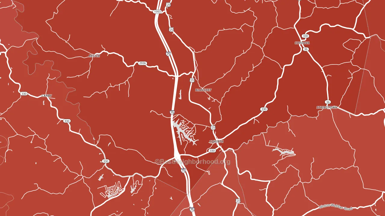 Corinth, KY block-group political-lean map
