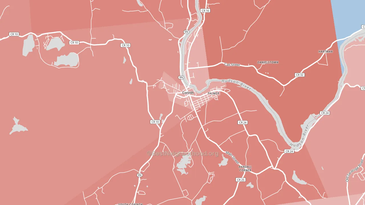 Corinth, NY block-group political-lean map