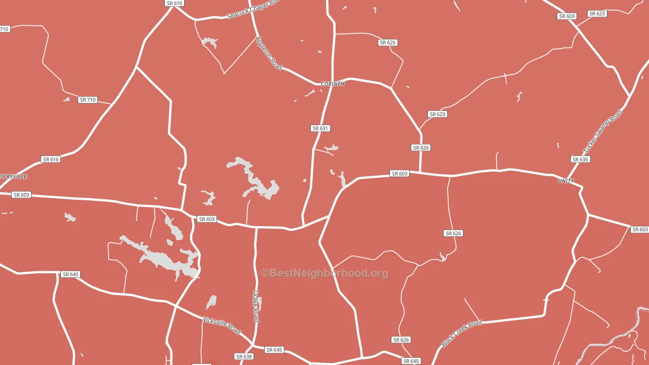 Corinth, VA block-group political-lean map