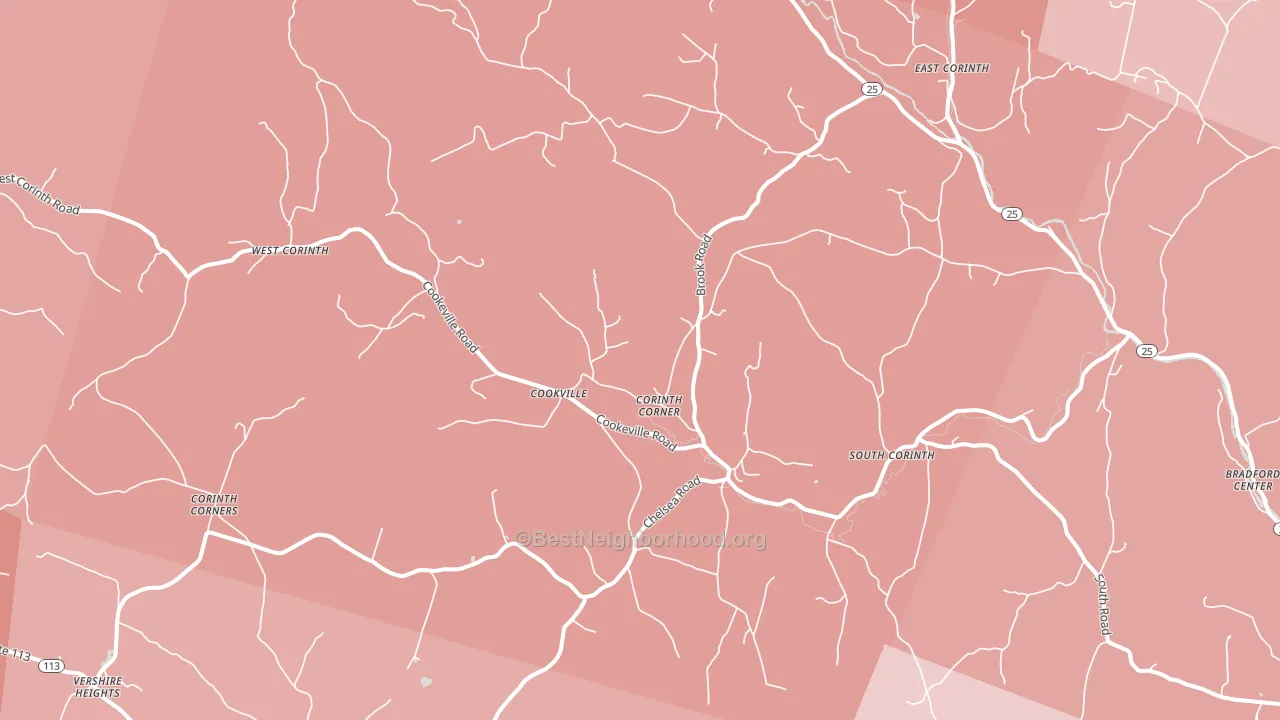 Corinth, VT block-group political-lean map