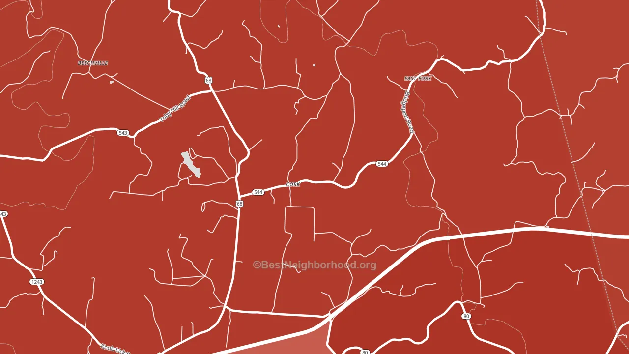 Cork, KY block-group political-lean map