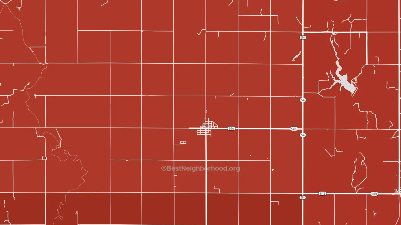 Corn, OK block-group political-lean map