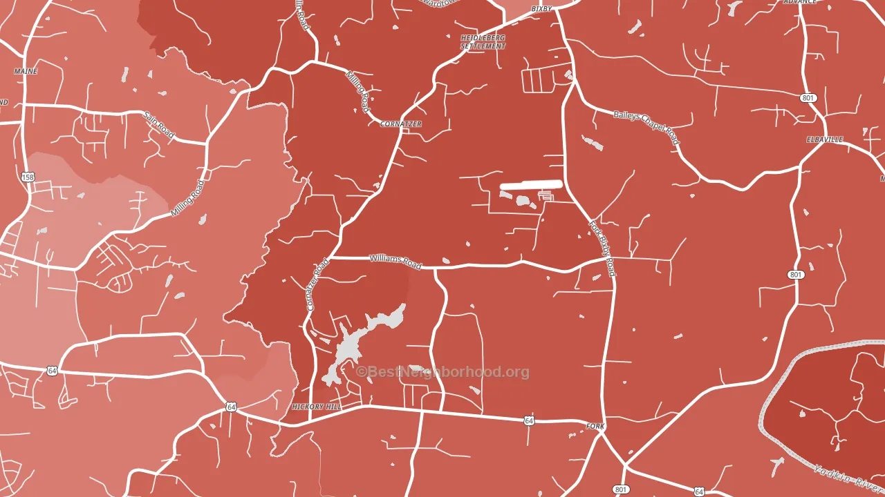 Cornatzer, NC block-group political-lean map