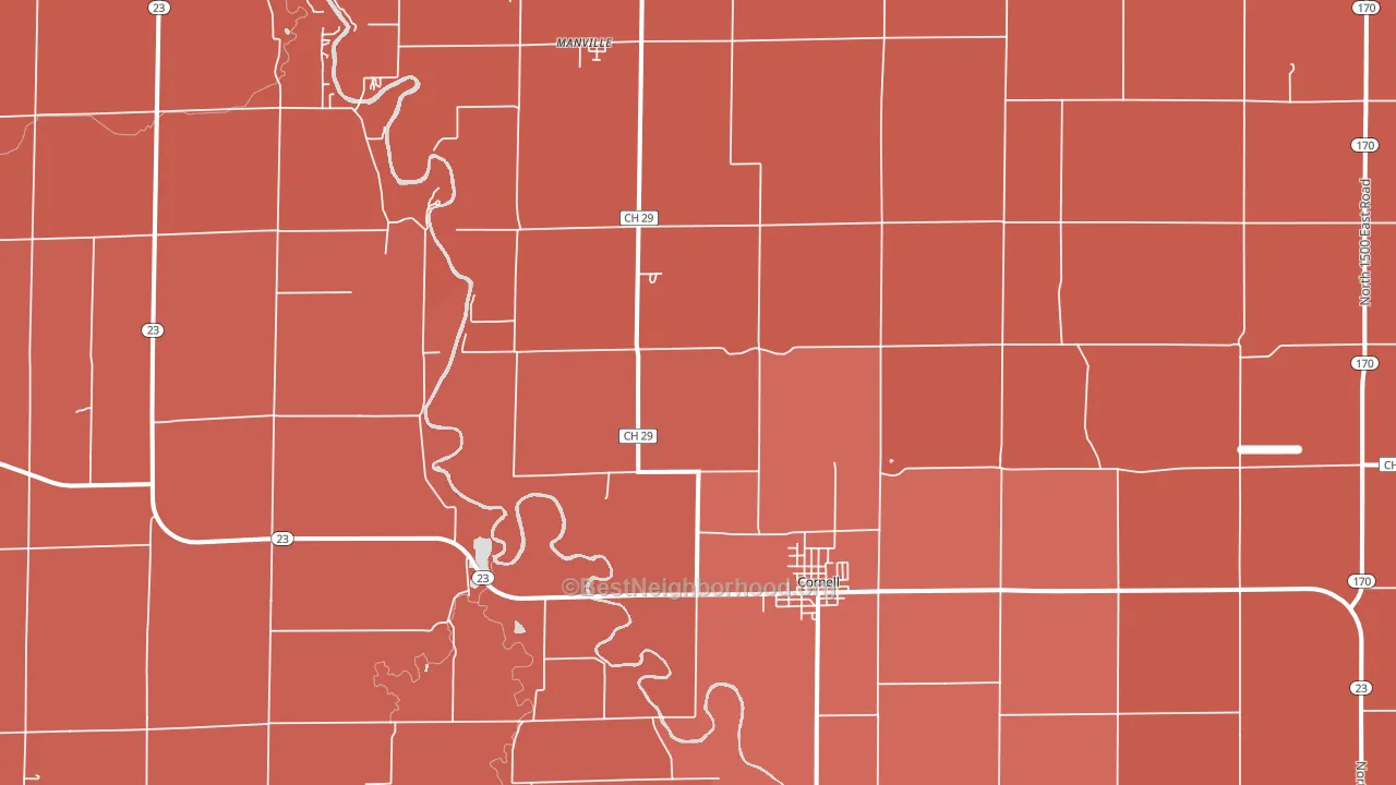 Cornell, IL block-group political-lean map