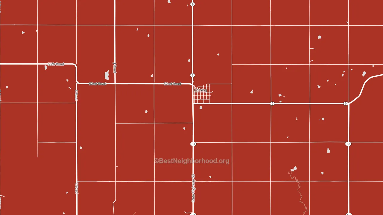 Corning, KS block-group political-lean map