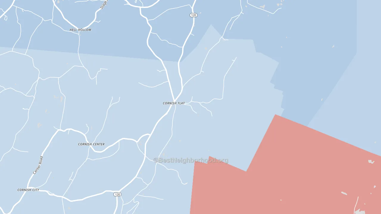 Cornish Flat, NH block-group political-lean map