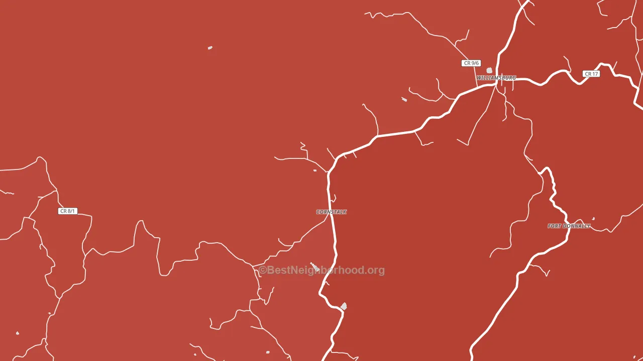 Cornstalk, WV block-group political-lean map