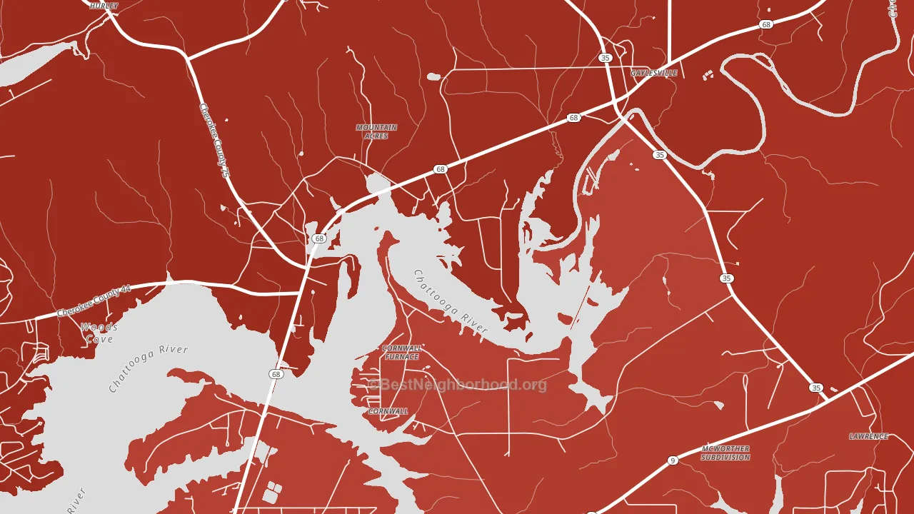 Cornwall Furnace, AL block-group political-lean map