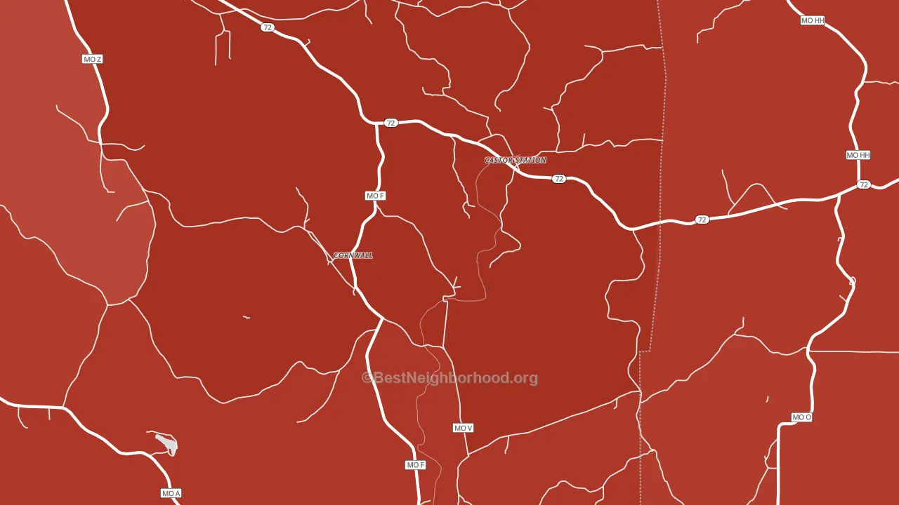 Cornwall, MO block-group political-lean map