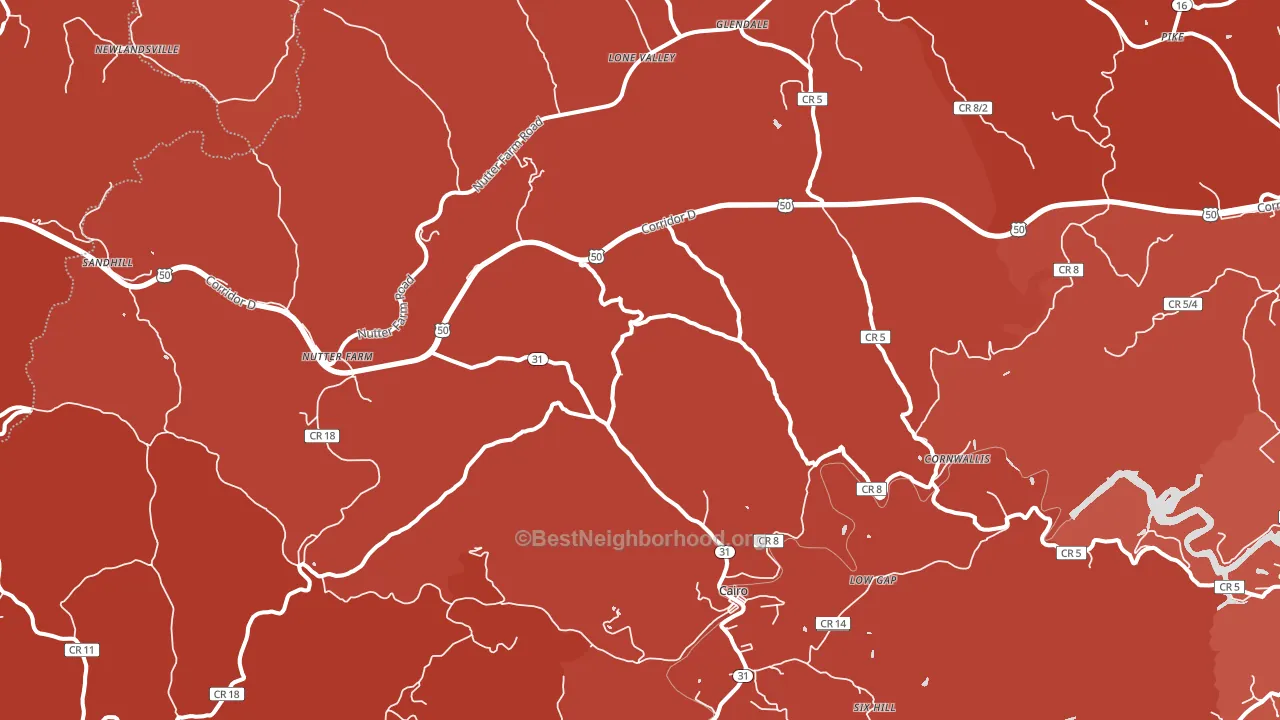 Cornwallis, WV block-group political-lean map