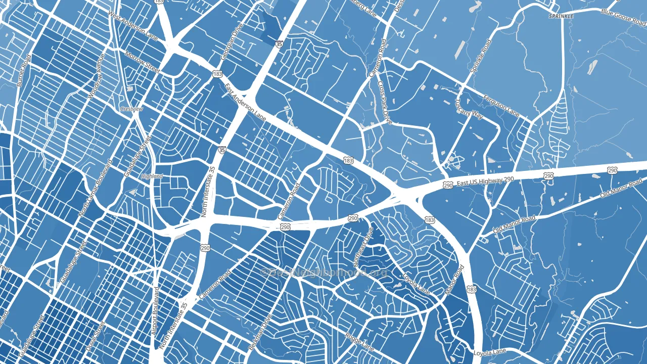 Coronado Hills, Austin, TX block-group political-lean map