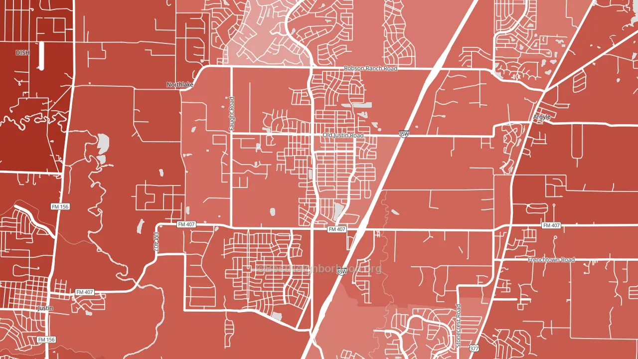 Corral City, TX block-group political-lean map