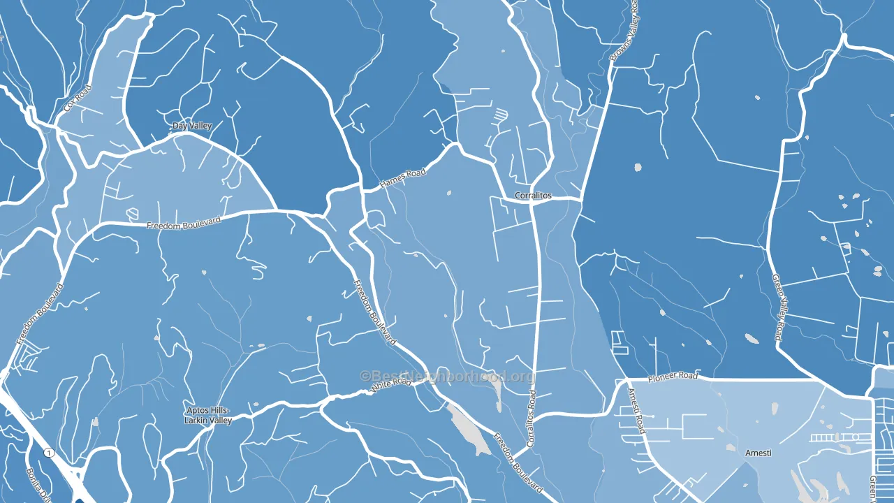 Corralitos, CA block-group political-lean map