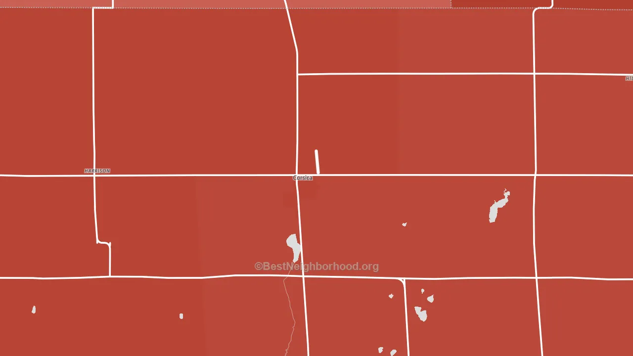 Corsica, SD block-group political-lean map